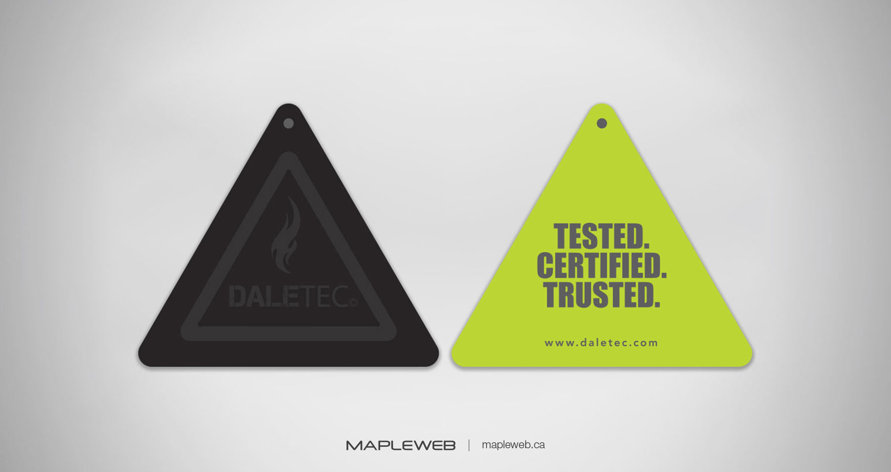 Daletec Black and Green Caution Sign with Logo Brand design by Mapleweb

